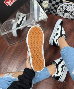 Tenis Vans Knu Xadrez Preto Branco Feminino Premium 5