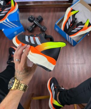 Tenis Adidas Adizero Boston 2 Preto Laranja Masculino Premium 1