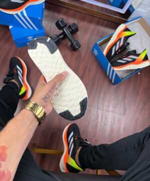 Tenis Adidas Adizero Boston 2 Preto Laranja Masculino Premium 4