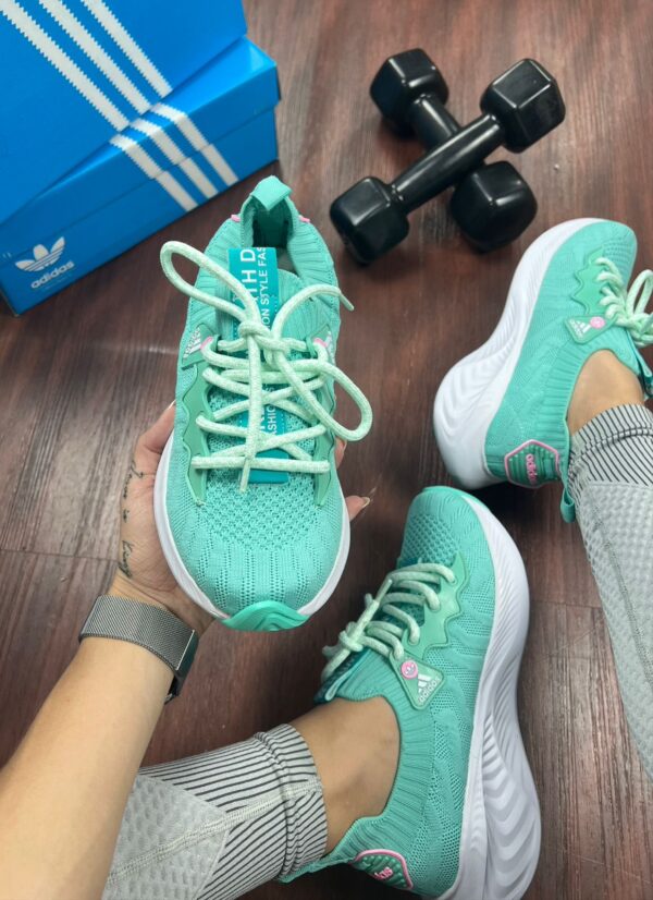 Tenis Adidas Sport Kinite Verde Agua Feminino Premium 2