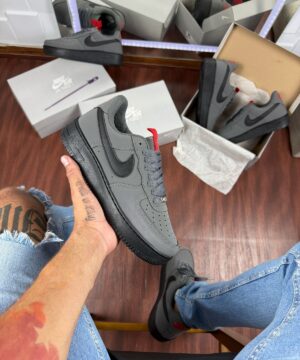 Tênis Nike Air Force Grafite Preto Masculino Premium