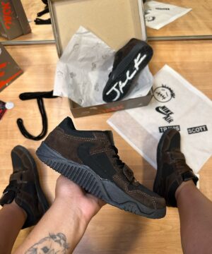 Bota Jordan Travis Scott Jack Marrom Preta Masculina Premium 4