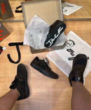 Bota Jordan Travis Scott Jack Marrom Preta Masculina Premium 5