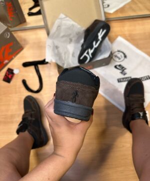 Bota Jordan Travis Scott Jack Marrom Preta Masculina Premium 6