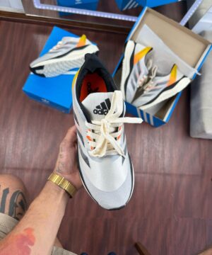 Tenis Adidas Adizero Boston 12 Cinza Laranja Masculino Premium 1