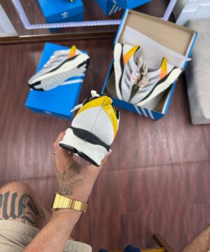 Tenis Adidas Adizero Boston 12 Cinza Laranja Masculino Premium 2