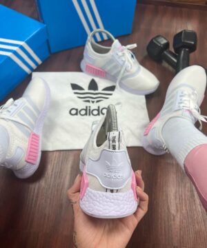 Tenis Adidas NMD Branco Rosa Feminino Premium 3