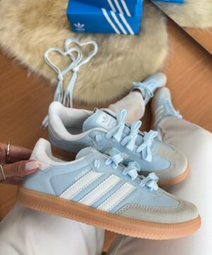Tenis Adidas Samba OG Branco Azul Bebe Feminino premium 6