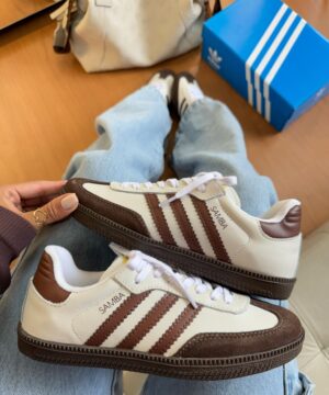Tenis Adidas Samba OG Branco Coffe Feminino Premium 3