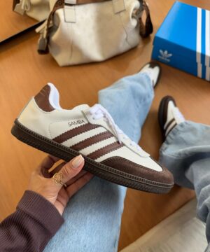 Tênis Adidas Samba OG Branco Coffe Feminino Premium
