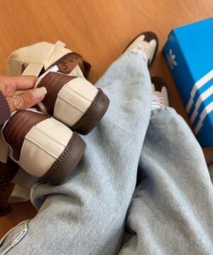 Tenis Adidas Samba OG Branco Coffe Feminino Premium 6