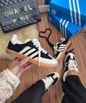 Tênis Adidas Samba Sintético Preto Off White Feminino Premium