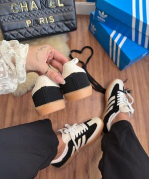 Tenis Adidas Samba Sintetico Preto Off White Feminino Premium 3