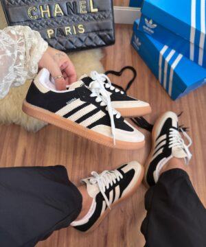 Tenis Adidas Samba Sintetico Preto Off White Feminino Premium 4