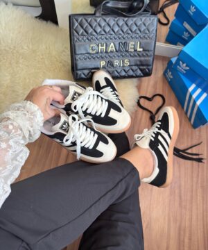 Tenis Adidas Samba Sintetico Preto Off White Feminino Premium 7