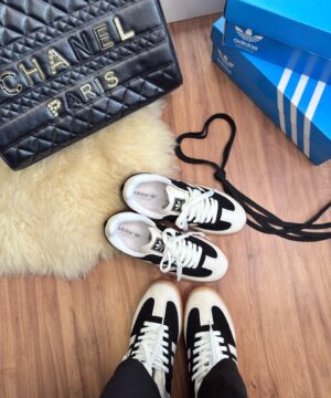 Tenis Adidas Samba Sintetico Preto Off White Feminino Premium 8