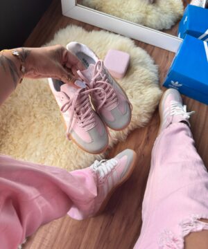 Tenis Adidas Samba Sintetico Rosa Bebe Feminino Premium 3