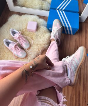 Tenis Adidas Samba Sintetico Rosa Bebe Feminino Premium 8