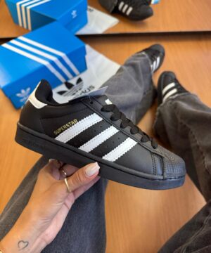 Tênis Adidas Super Star Branco Preto Feminino Premium