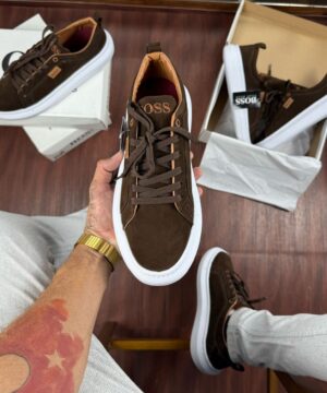 Tenis Hugo Boss Casual Marrom Masculino Premium 3