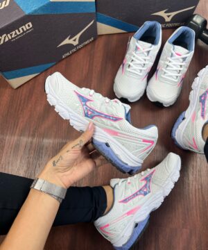 Tenis Mizuno Nirvana 9 Branco Lilas Rosa Feminino Premium 1