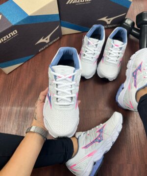 Tenis Mizuno Nirvana 9 Branco Lilas Rosa Feminino Premium 3
