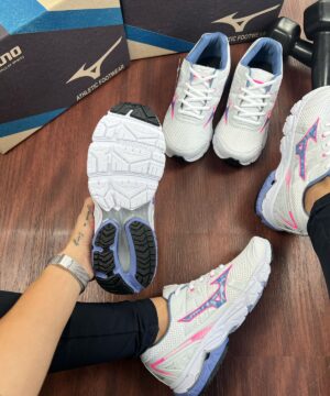 Tenis Mizuno Nirvana 9 Branco Lilas Rosa Feminino Premium 4
