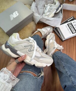 Tênis New Balance 9060 Couro Legítimo Feminino Premium
