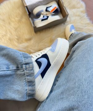 Tenis Nike Air Force Prime Branco Azul Feminino Premium 2