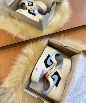 Tenis Nike Air Force Prime Branco Azul Feminino Premium 3