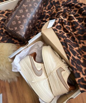 Tenis Nike Air Force Prime Off White Marrom Feminino Premium 10