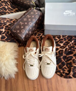 Tenis Nike Air Force Prime Off White Marrom Feminino Premium 2