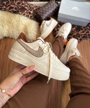 Tenis Nike Air Force Prime Off White Marrom Feminino Premium 5