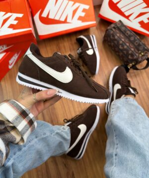 Tênis Nike Cortez Café Branco Feminino Premium