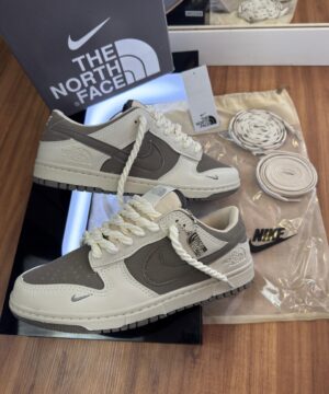 Tenis Nike Dunk Low Branco Cinza Masculino Premium 2