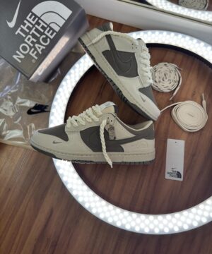 Tenis Nike Dunk Low Branco Cinza Masculino Premium 3