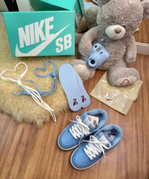 Tenis Nike Dunk Teddy Bear Camurca Azul Feminino Premium 3