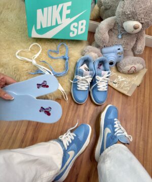 Tenis Nike Dunk Teddy Bear Camurca Azul Feminino Premium 7