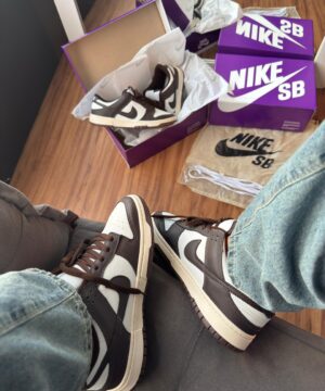 Tenis Nike SB Dunk Branco Cafe Feminino Premium 3
