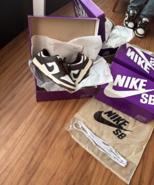 Tenis Nike SB Dunk Branco Cafe Feminino Premium 4