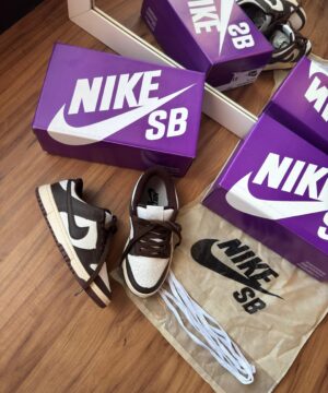 Tenis Nike SB Dunk Branco Cafe Feminino Premium 6