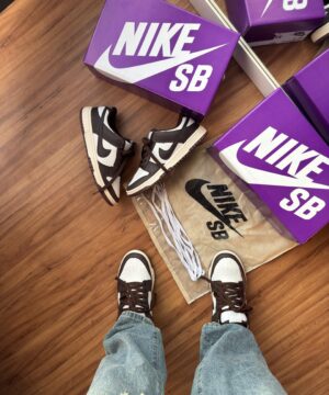 Tenis Nike SB Dunk Branco Cafe Feminino Premium 7