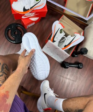 Tenis Nike Vapor Fly Kinit EVA Premium Branco Laranja Masculino 2