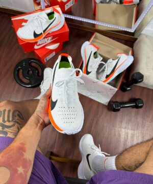 Tenis Nike Vapor Fly Kinit EVA Premium Branco Laranja Masculino 5