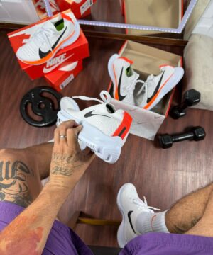 Tenis Nike Vapor Fly Kinit EVA Premium Branco Laranja Masculino 7