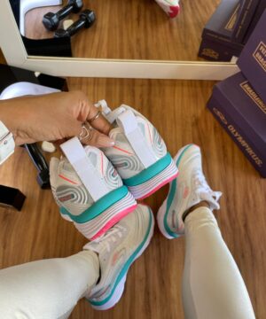 Tenis Olympikus Runner Branco Verde Agua Feminino Premium 1