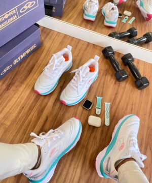 Tenis Olympikus Runner Branco Verde Agua Feminino Premium 8