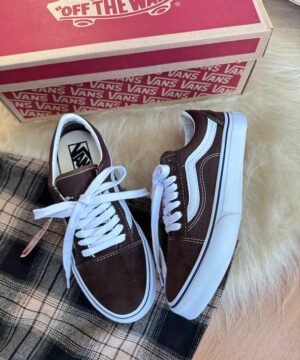 Tenis Vans Old Skool Branco Marrom Feminino Premium 3