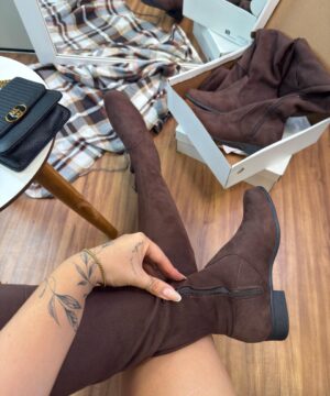 Bota Over Camurca Marrom Feminina Premium 5