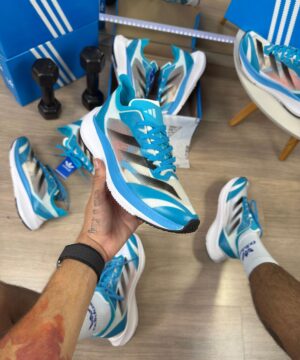Tenis Adidas Adizero Adios 8 Branco Celeste Masculino Premium 1